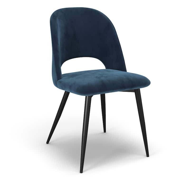 Victor Velvet Side Chair Black Legs (Set of 2)