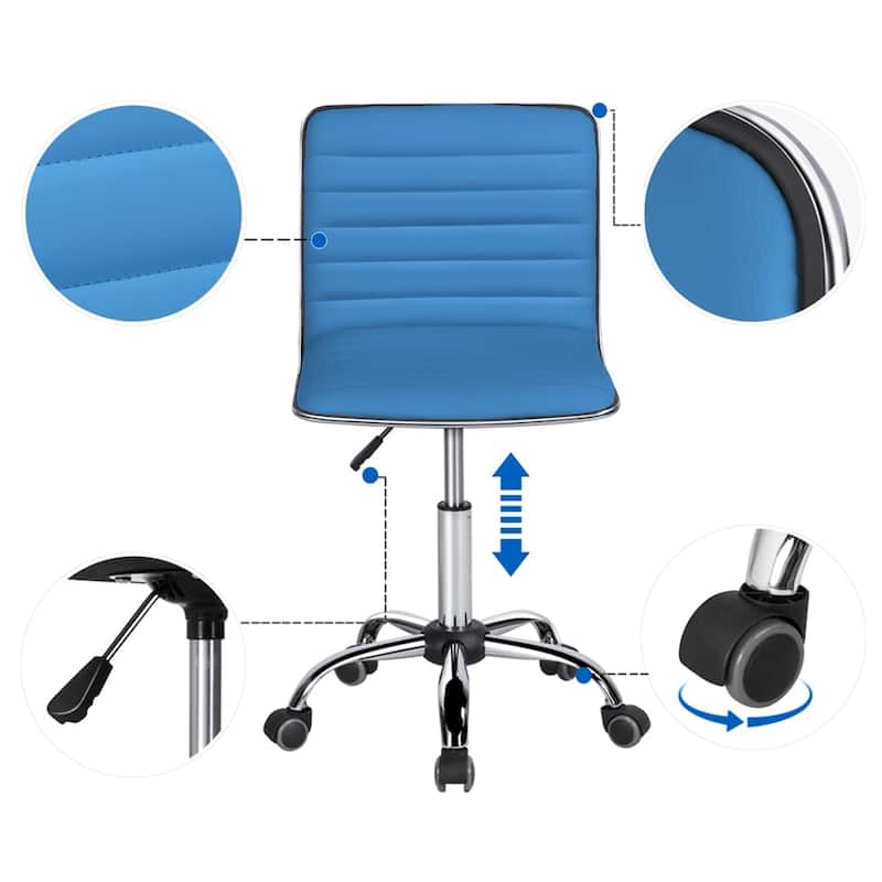 Yaheetech Foam Task Chair with Swivel and Faux Leather Office Chair