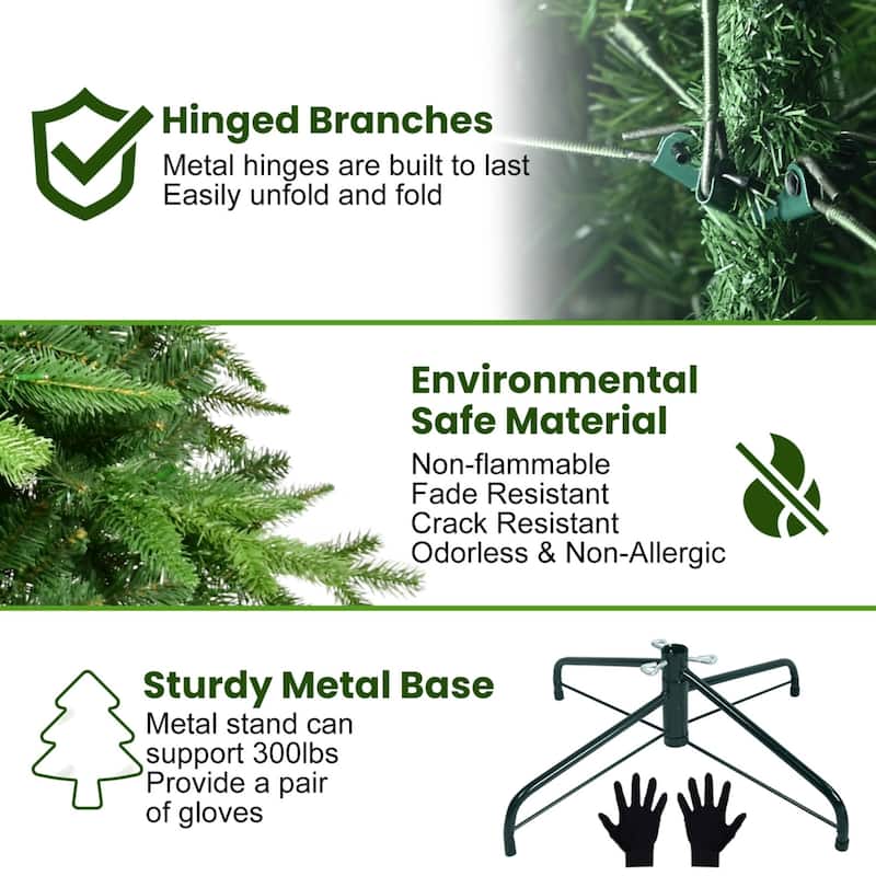 5/6/7FT Pre-lit Artificial Christmas Tree With LED Lights