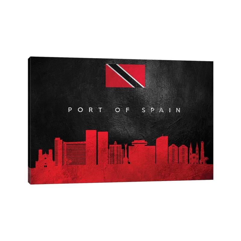 iCanvas "Port Of Spain Trinidad And Tobago Skyline" by Adrian Baldovino Canvas Print