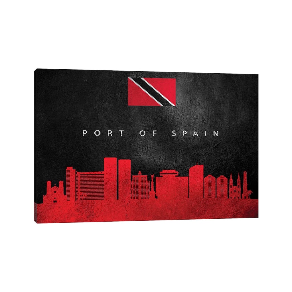 iCanvas "Port Of Spain Trinidad And Tobago Skyline" by Adrian Baldovino Canvas Print