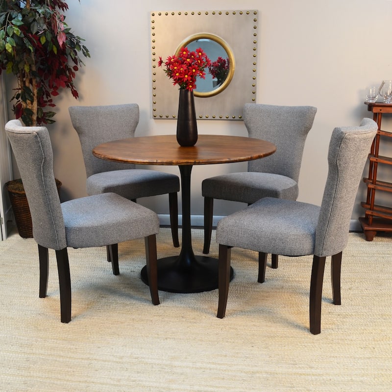 Wooden Dining Table - 40" - Brown and Black