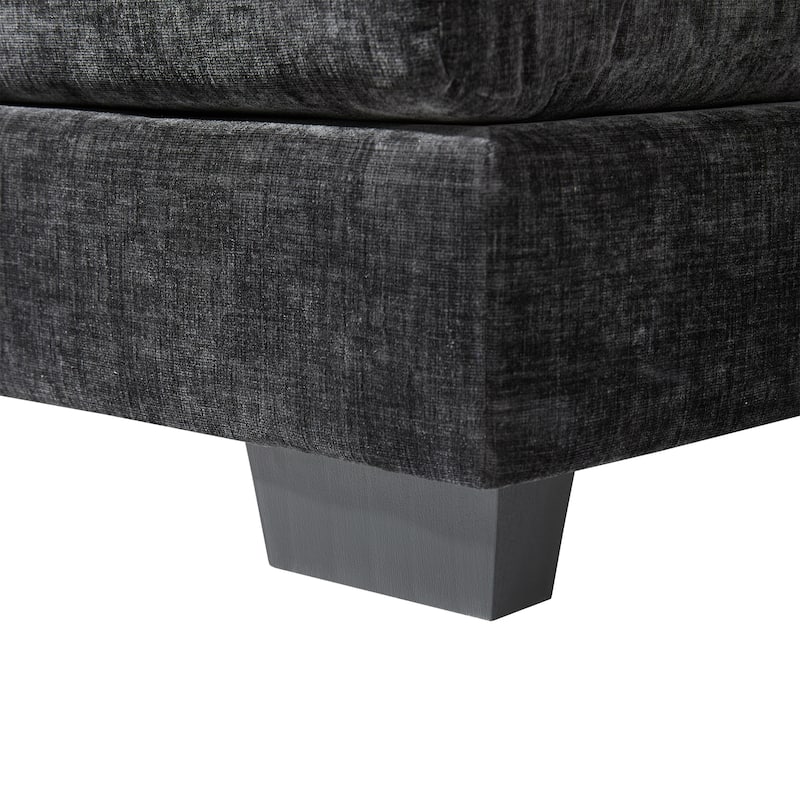 110" U-Shaped Chenille Sectional Sofa with 6-Seat Modular Cloud Couch and Chaise Lounge & Lumbar Pillows (330lb/Seat Capacity)