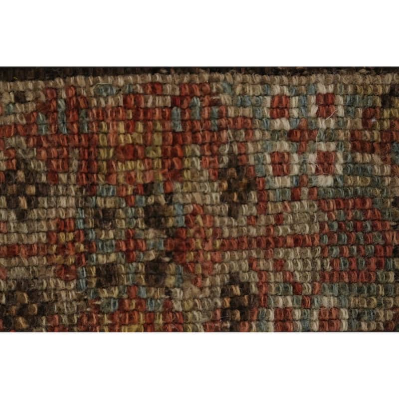 Hand Knotted Oriental 100% Wool Carpet Traditional All-Over Multi-Colored Senneh Runner Rug - 14' 1'' X 2' 11''