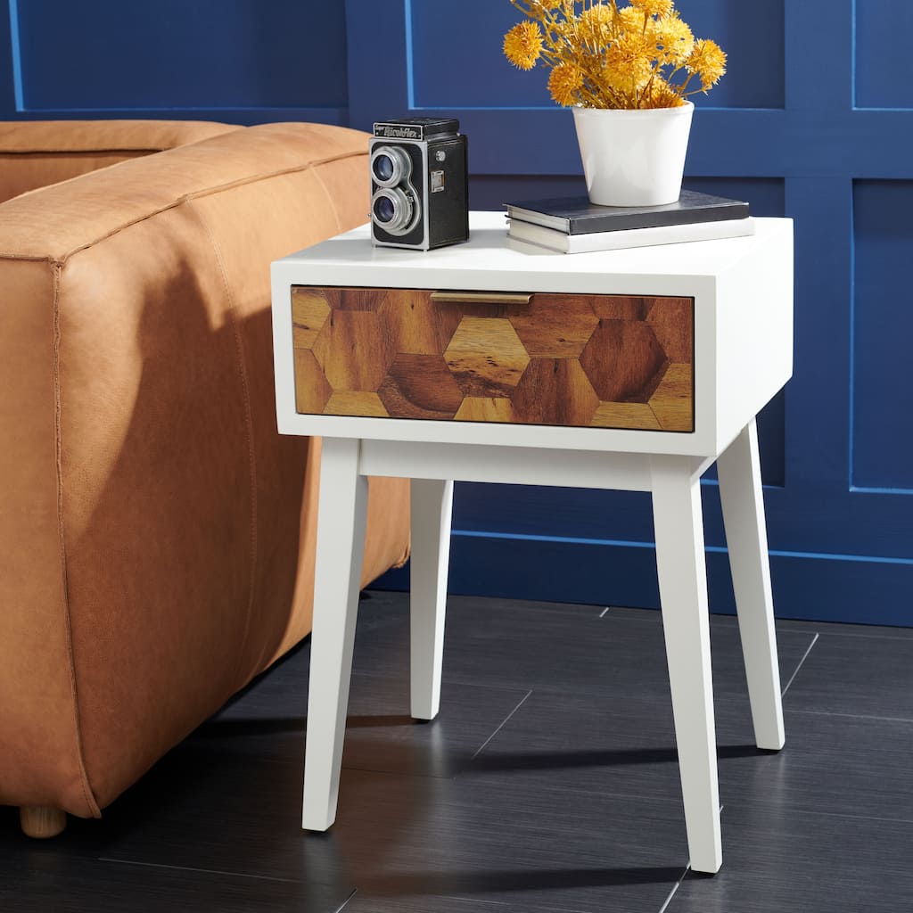SAFAVIEH Khulud 1-Drawer Nightstand Accent Table - 18" W x 15" L x 24" H