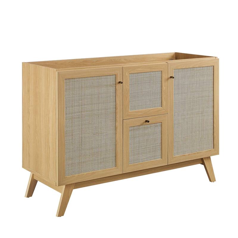 Soma 48" Single or Double Sink Compatible Bathroom Vanity Cabinet (Sink Basin Not Included) - Oak - Oak Finish