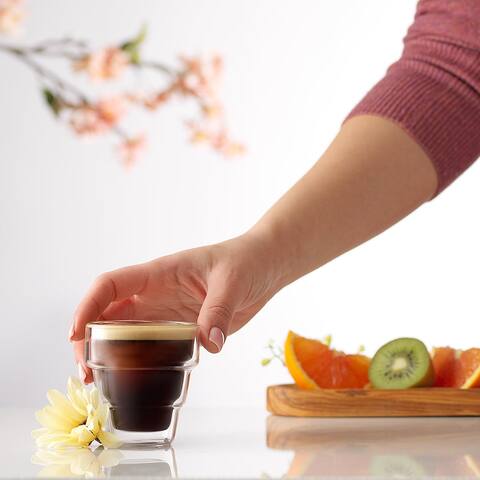 JoyJolt Palo Double Wall Espresso Glasses, 3 Oz