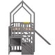 preview thumbnail 9 of 28, Twin House Bunk Bed with Convertible Slide & Storage Staircase, Grey