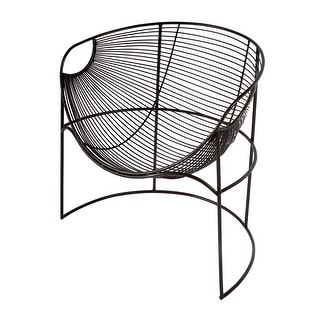 Artemis 30 in. W Oval Iron Basket Accent Chair