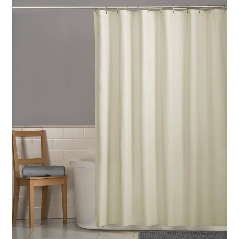 Water-Repellent Fabric Shower Curtain Liner, 70" x 72", Bone
