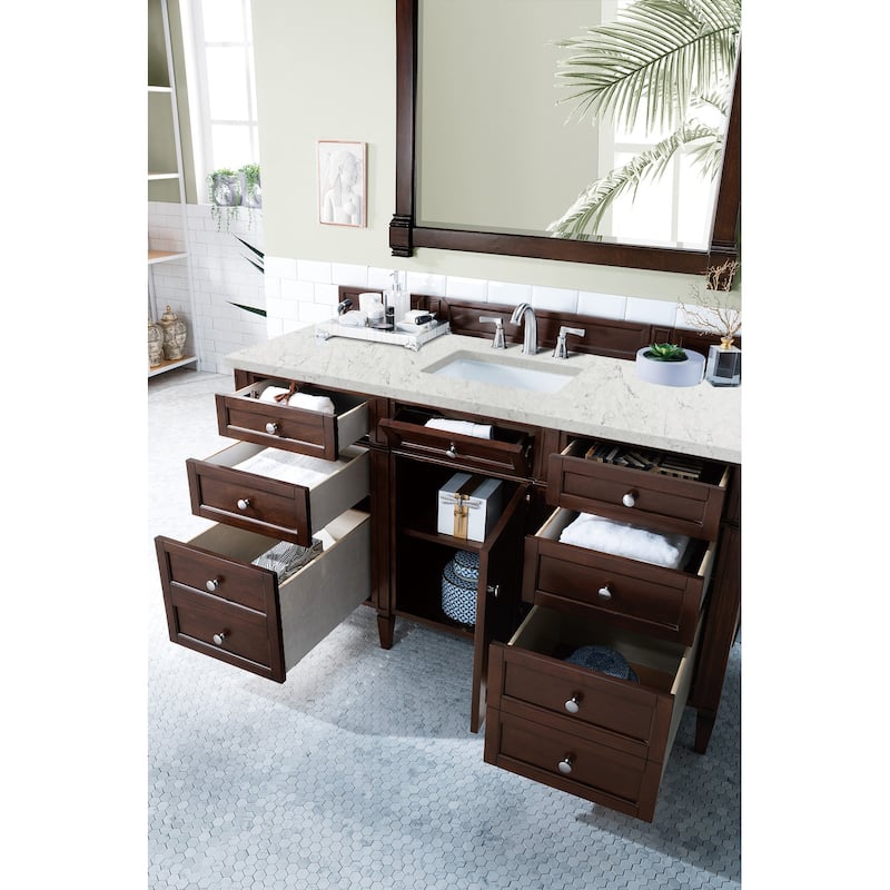 James Martin Vanities Brittany 60" Single Vanity, Burnished Mahogany