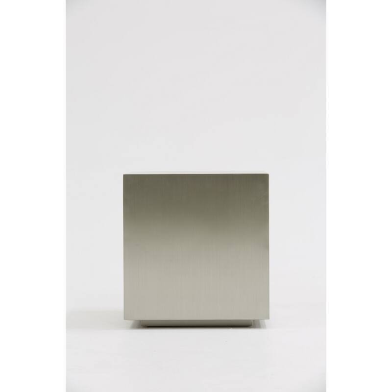 Modrest Anvil Modern Brushed Stainless Steel End Table