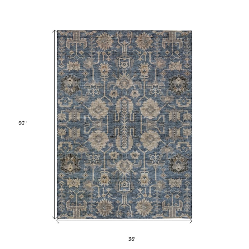 HomeRoots Oriental Traditional Rectangle Outdoor Rug