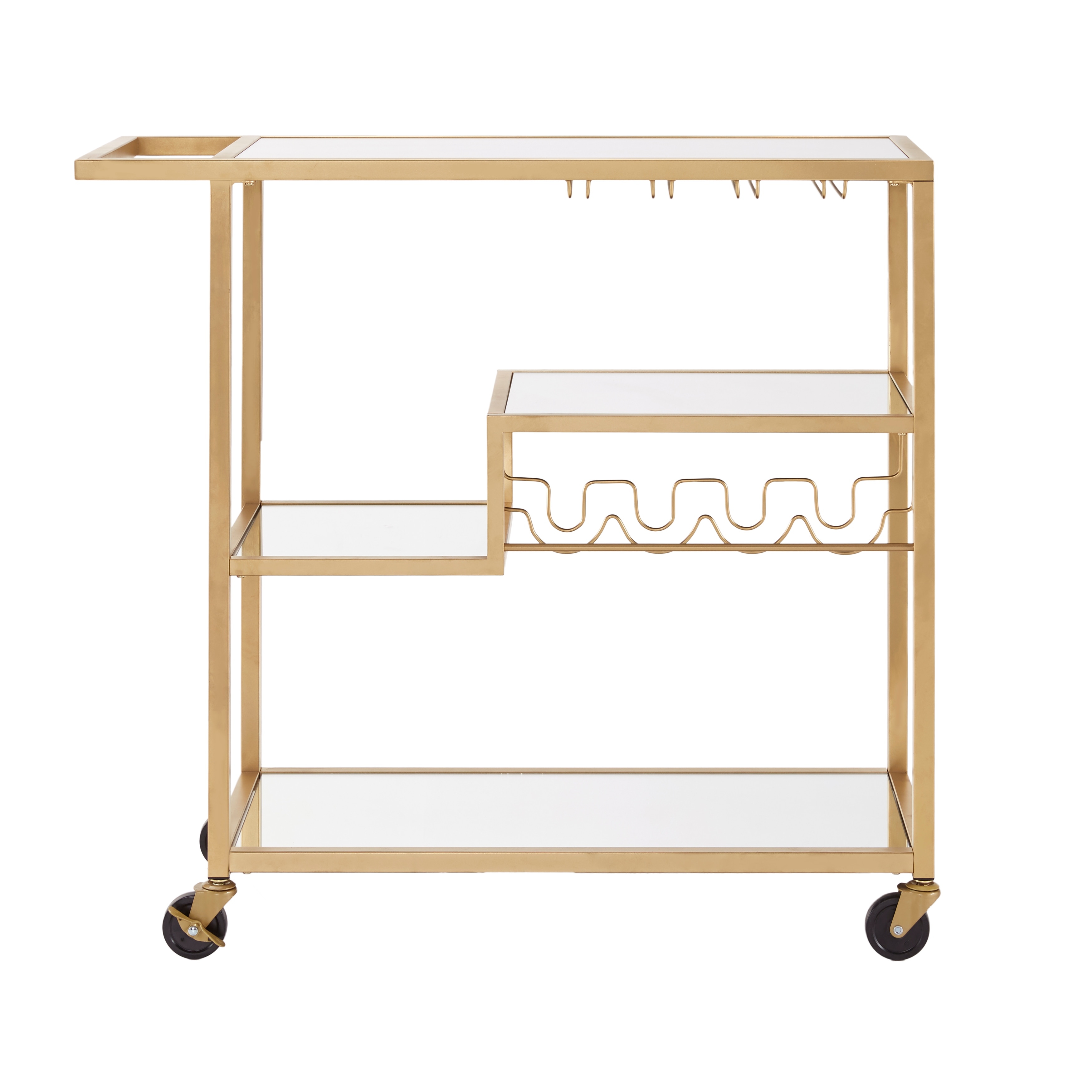 Metropolitan Mirrored Glass Top Metal Bar Cart by iNSPIRE Q Bold On
