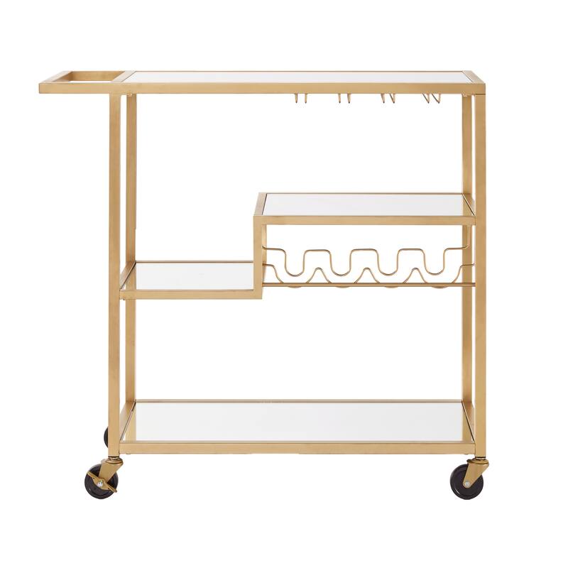 Metropolitan Mirrored Glass Top Metal Bar Cart by iNSPIRE Q Bold