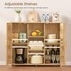 preview thumbnail 5 of 5, Rattan Storage Cabinet with 3 Adjustable Shelves - 11.8"D x 35.4"W x 31.7"H