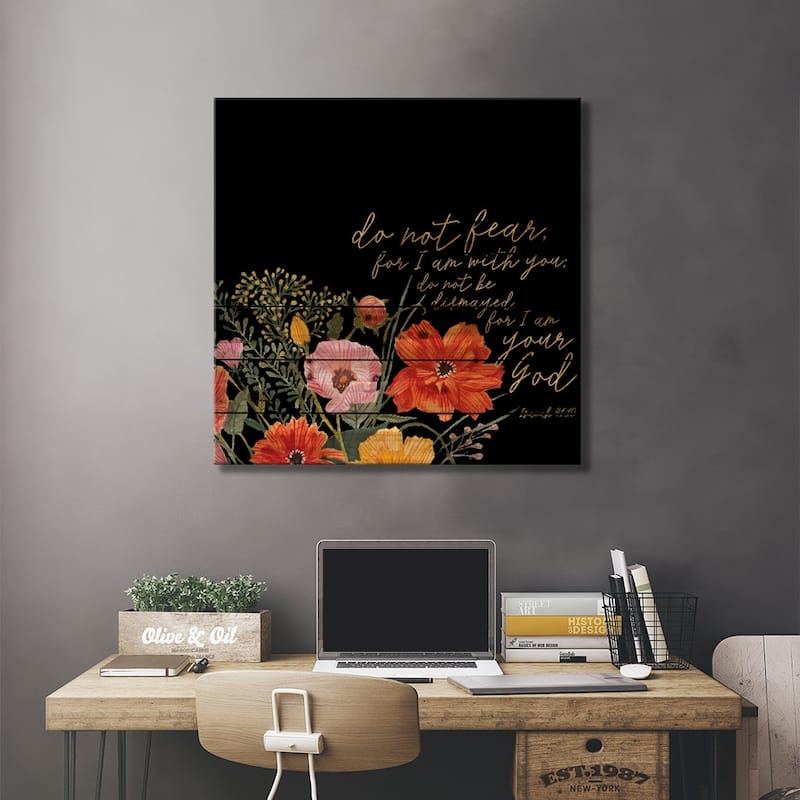 Floral Faith III Print On Wood by Studio W - Multi-Color