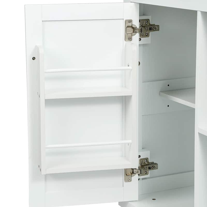 53 in. W MDF Kitchen Island with Countertop and Storage Cabinet