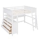 preview thumbnail 4 of 16, Elegant Design Loft Bed with Shelves, Drawers and Desk, Health and Comfort, Full Size, White
