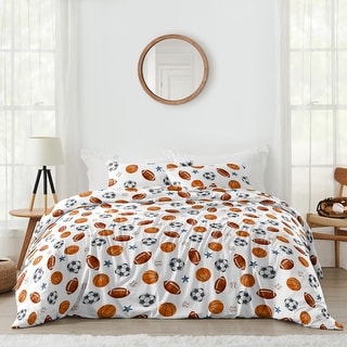 Sweet Jojo Designs Sports Theme Boy 3pc Full Queen Comforter Set Watercolor Vintage Soccer Balls Football Baseball Basketball Bed Bath Beyond 37957839