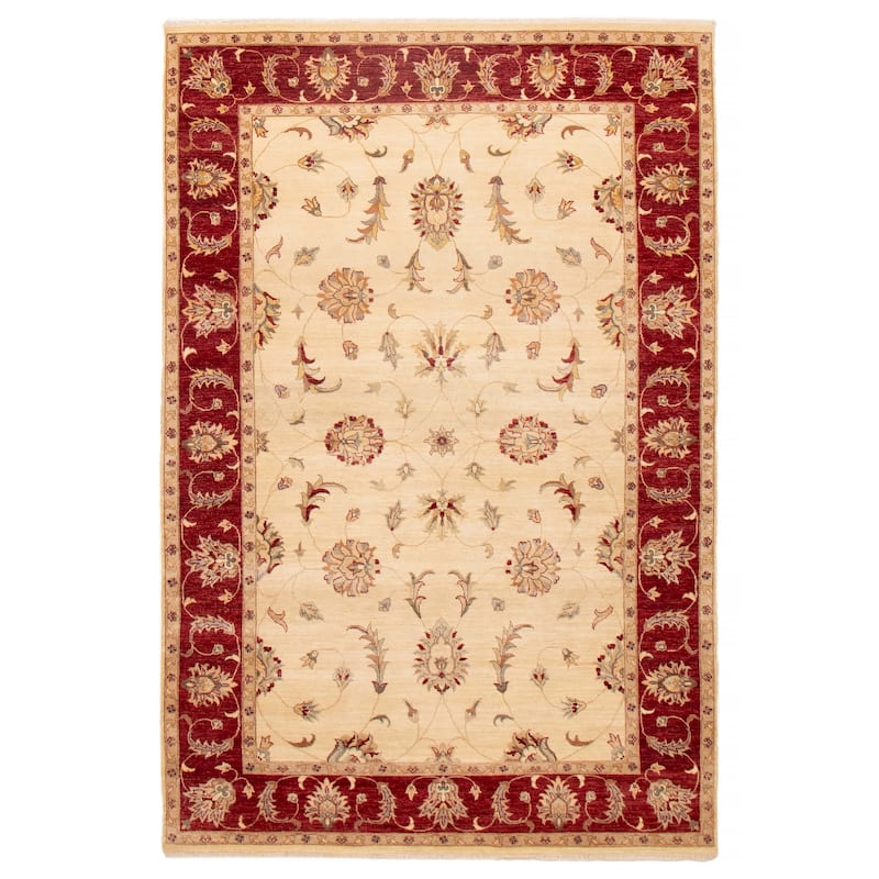 ECARPETGALLERY Hand-knotted Jamshidpour Cream Wool Rug - 6' 7" x 9' 9" - Cream - 6' 7" x 9' 9" - Rectangle