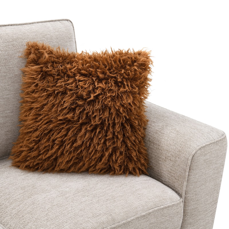 Furniture of America Maevy Chenille Loveseat with Accent Pillows