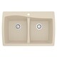preview thumbnail 22 of 60, Karran Drop-In Quartz 34 in. 1-Hole 50/50 Double Bowl Kitchen Sink Kit