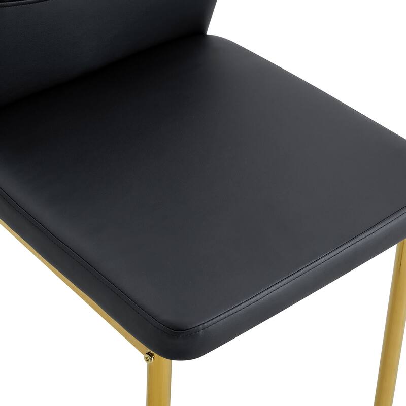 Set of 4 Vertical Stripe Design Dining Chair with Metal Leg Armless Chair Accent Chair Armless Chair for Dining Room