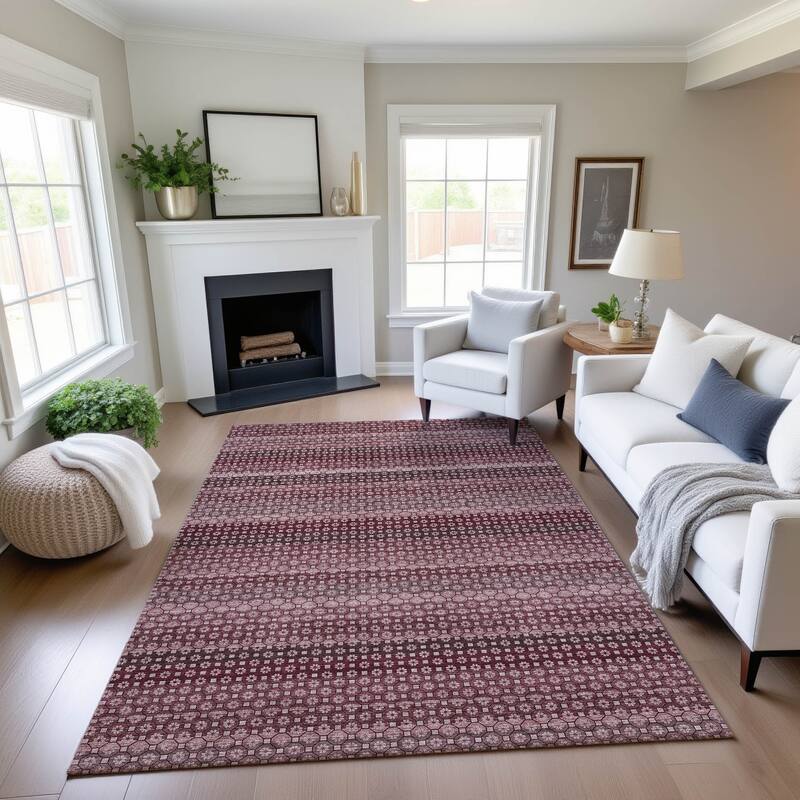 Premium Washable Super Soft Moroccan Ombre Mayfield Rug - Garnet - 5' x 7'6"