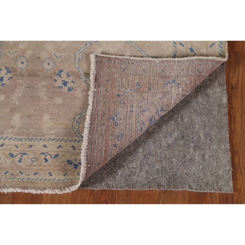 Distressed Mahal Persian Vintage Runner Rug Handmade Wool Carpet - 3'10" x 10'3"
