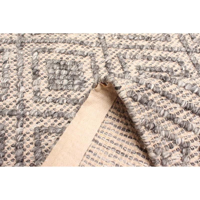 ECARPETGALLERY Braid weave Sienna Dark Grey Wool Rug - 5'4 x 7'4