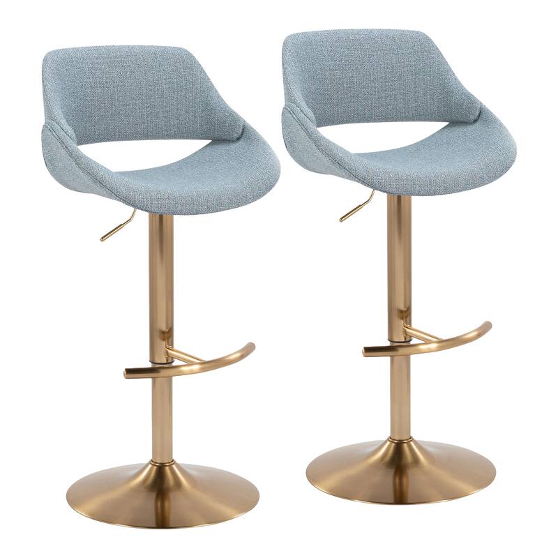Silver Orchid Svellingen Adjustable Bar Stool with Rounded T Footrest - Set of 2