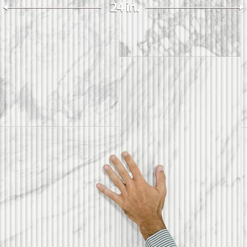 Merola Tile Reve Roseliere Deco Blanc 11-3/4" x 23-1/2" Porcelain Wall Tile