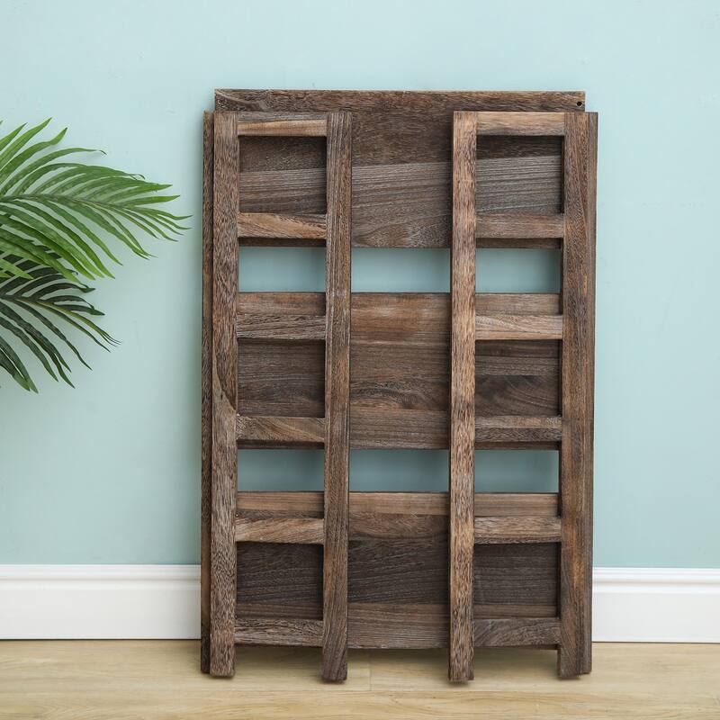 Proman Products Hickory Folding Bookshelf, Paulownia Wood, Walnut Color