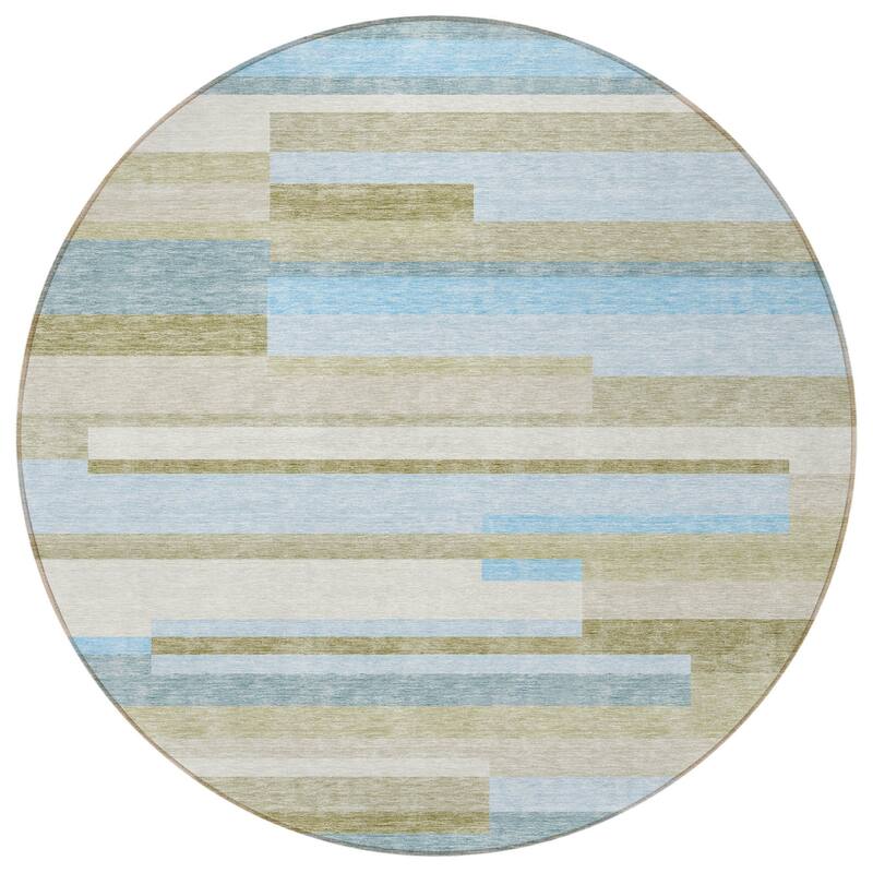 HomeRoots Striped Transitional Rectangle Outdoor Rug