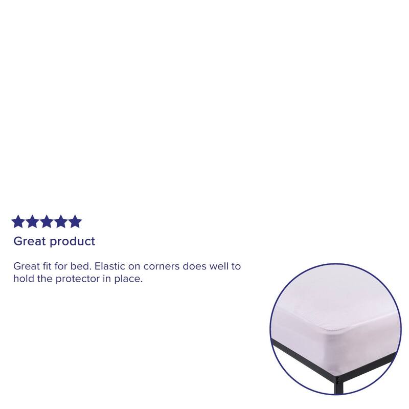 Premium Hypoallergenic Waterproof Mattress Protector - Vinyl Free - White