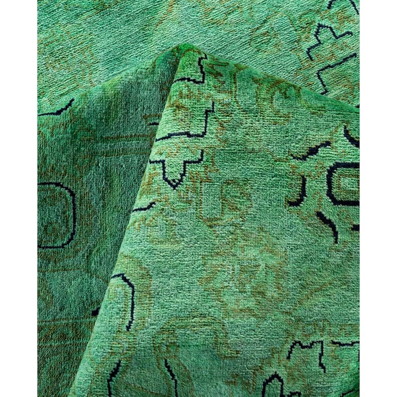 Overdyed One-of-a-Kind Hand-Knotted Area Rug - Green - 8' 1" x 10' 3"