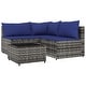 preview thumbnail 31 of 100, vidaXL Patio Corner Sofa with Cushions Black/Brown/Gray Poly Rattan