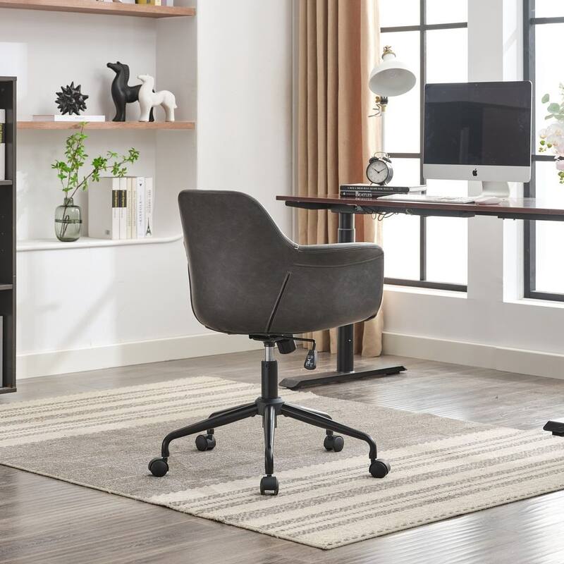 Mid-Century 360 Swivel Office Chair, Rolling Swivel Height Adjustable Ergonomic Chair