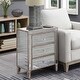 preview thumbnail 13 of 15, Silver Orchid Olivia 3-drawer Mirrored End Table