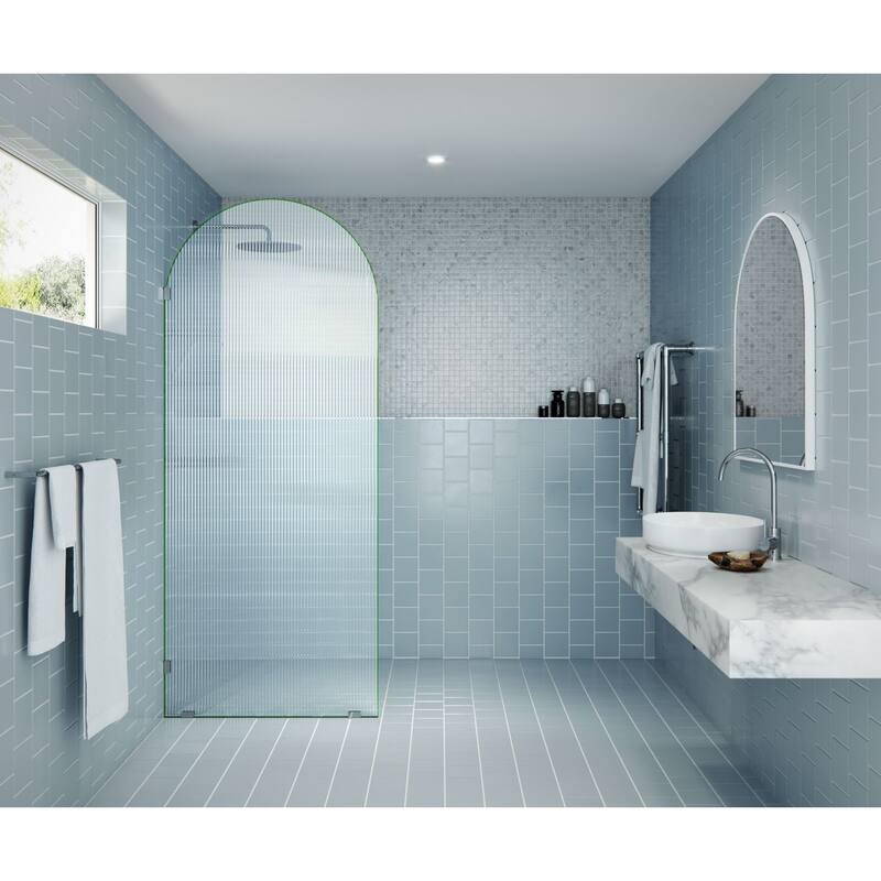 Glass Warehouse ARC-FL-34 Maven 86-3/4" High x 34" Wide Shower Screen - Chrome