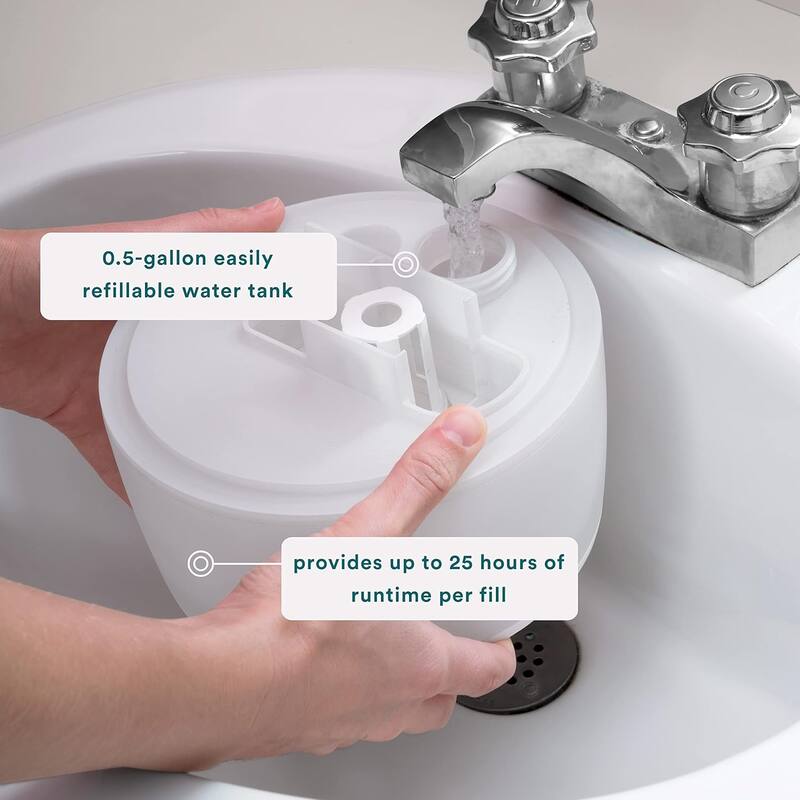 Homedics TotalComfort UHE‑CM18 Cool Mist Humidifier | 0.5 gal Top‑Fill Tank | 2 Mist Speeds | Night‑Light