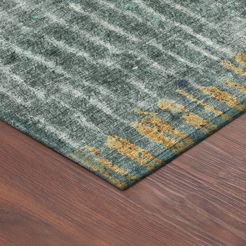 Machine Washable Indoor/ Outdoor Boho Modern Chantille Rug