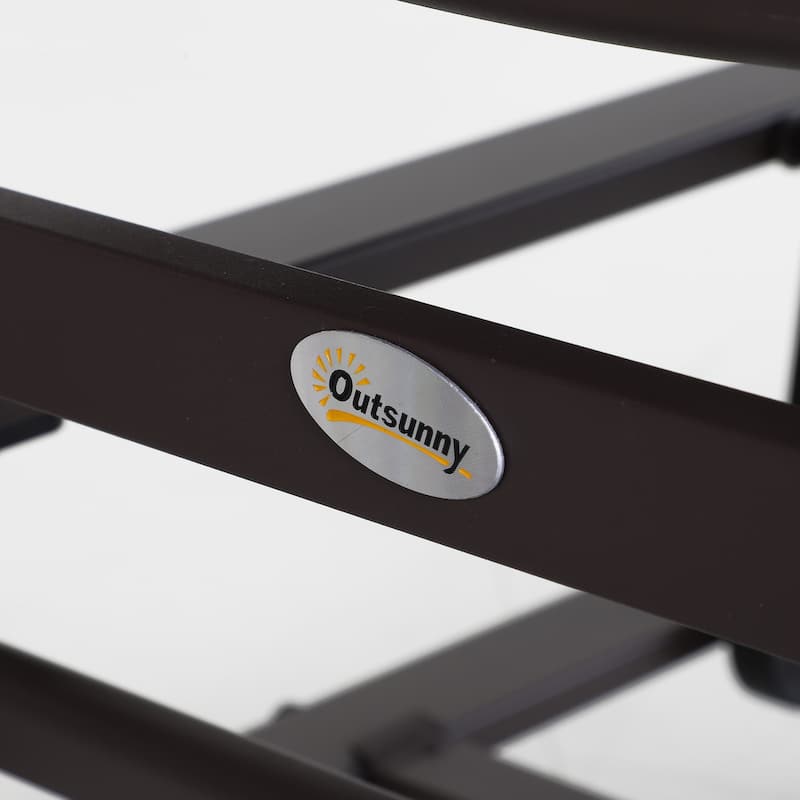 Outsunny Single Glider Brown Mesh Rocking Chair