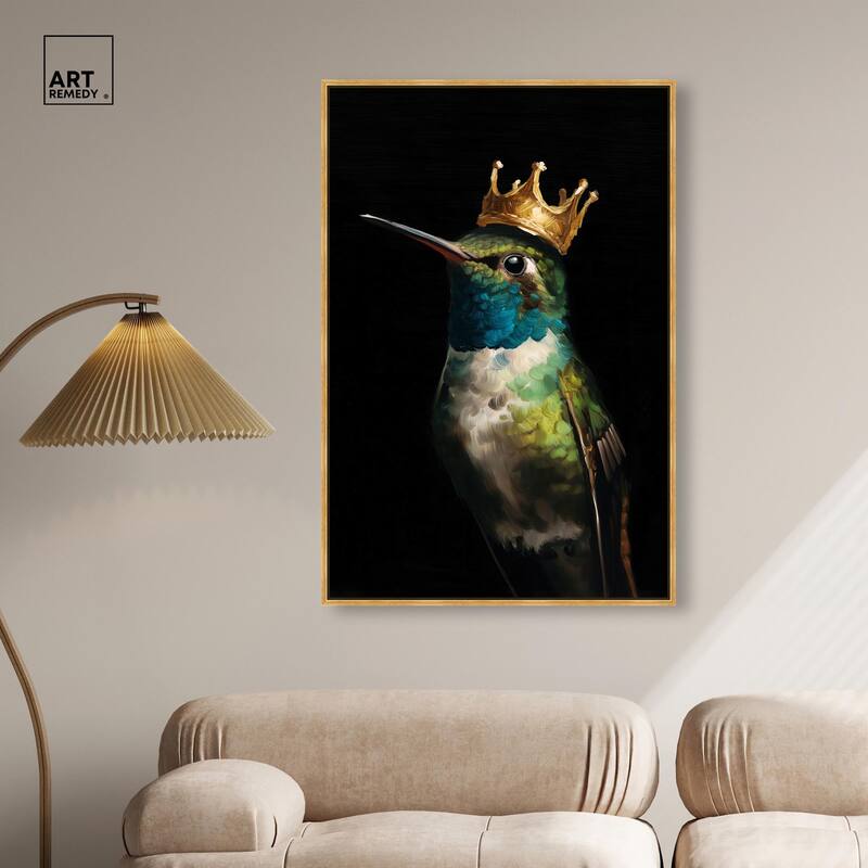 Crowned Azure Bird I Canvas by Art Remedy