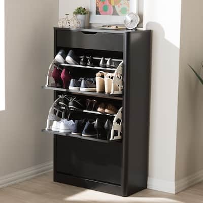 Contemporary Black Wood Storage Cabinet by Baxton Studio