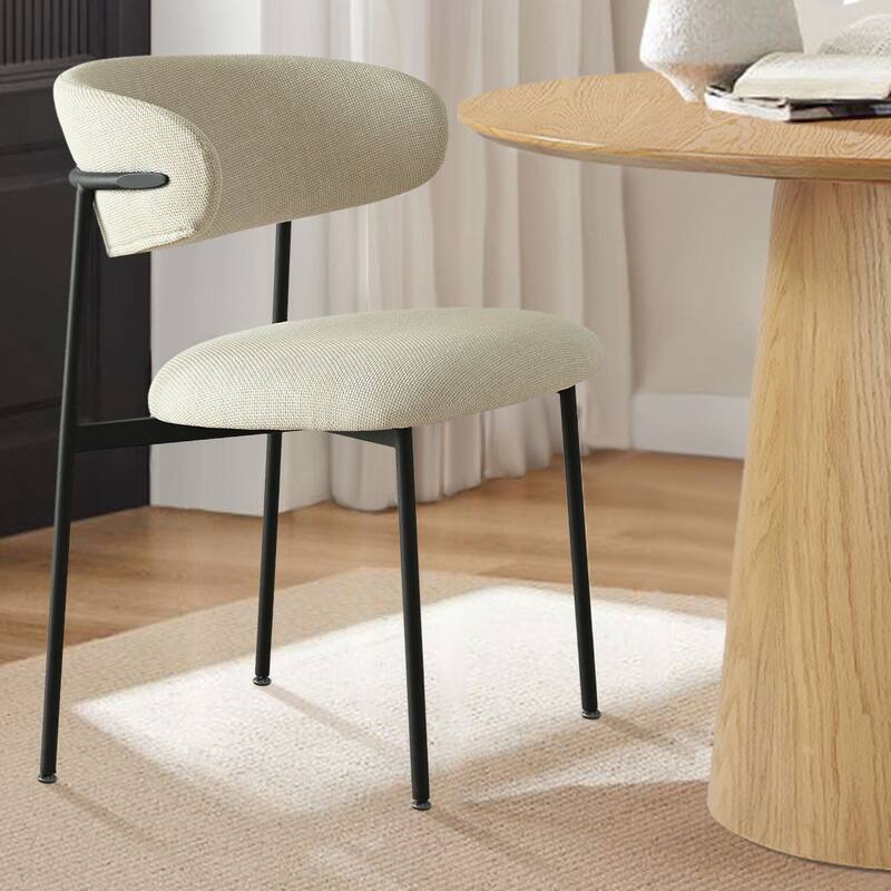 Upholstered Dining Chair With Metal Legs (Set of 2)