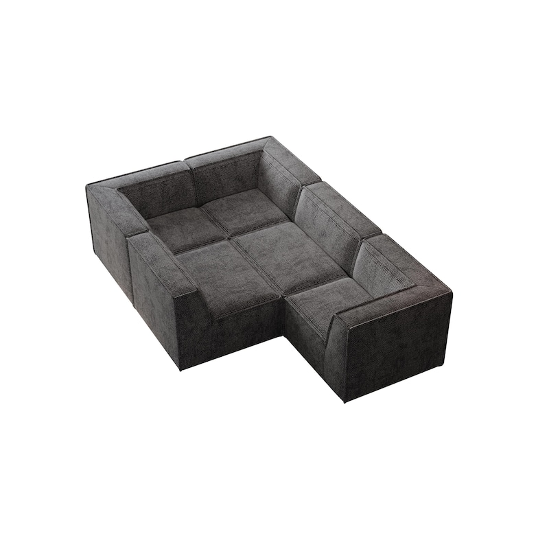 106"x106" Chenille Modular L-Shaped Sectional Sofa with 5-Piece Free Combination, Foam-Filled Cushions & No-Assembly Design