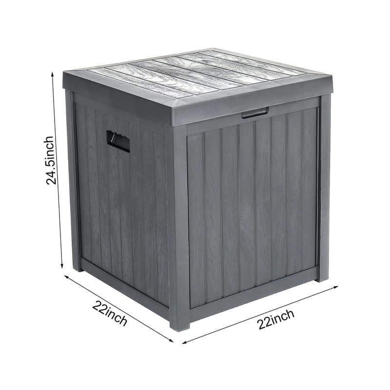 51 Gal. 195L Outdoor Garden Plastic Storage Deck - 22" x 22" x 24.5"