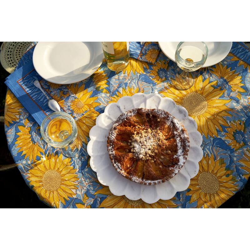 Couleur Nature Sunflower Tablecloth - Yellow/Blue